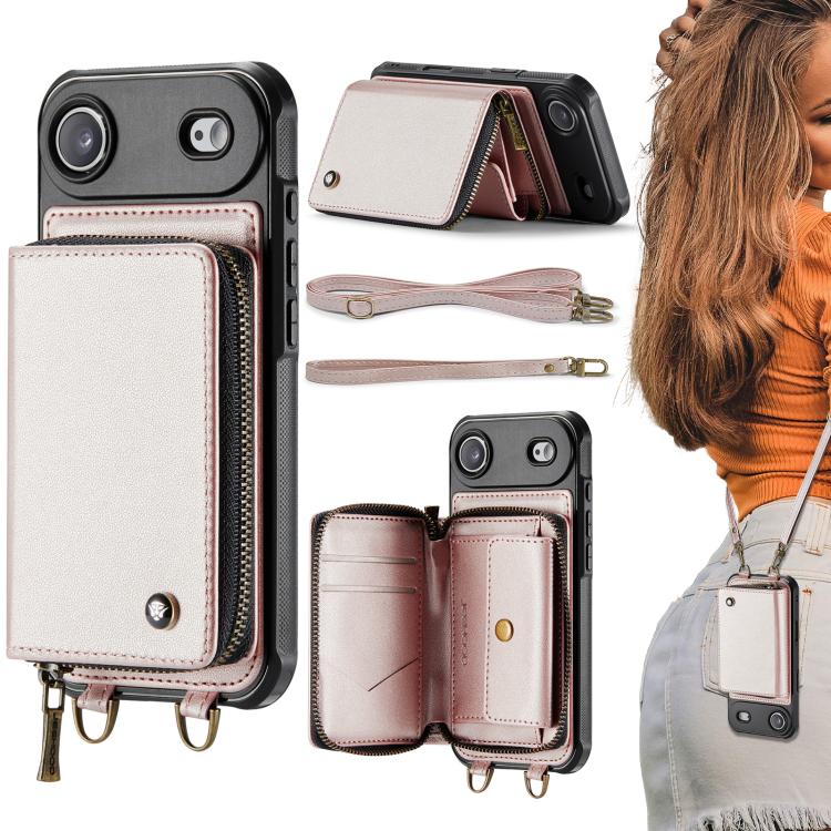 เคสโทรศัพท์หนังพร้อมกระเป๋าซิปและสายคล้องคู่ JEEHOOD C22 Series สำหรับ iPhone 17 Pro Max, สำหรับ iPhone 17 Pro, สำหรับ iPhone Air, สำหรับ iPhone 16 Pro Max, สำหรับ iPhone 16 Pro, สำหรับ iPhone 16 Plus, สำหรับ iPhone 16, สำหรับ iPhone 15 Pro Max