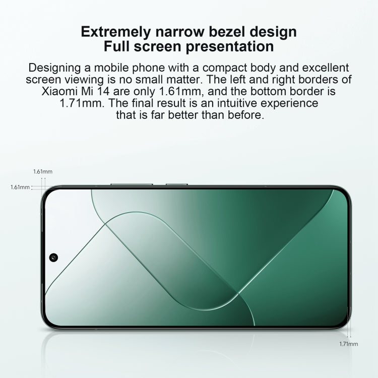 Xiaomi 14, 6.36 นิ้ว Xiaomi HyperOS Snapdragon 8 Gen 3 Octa Core 4nm สูงสุด 3.3GHz, NFC, เครือข่าย: 5G, 12GB+256GB, 16GB+512GB, 16GB+1TB