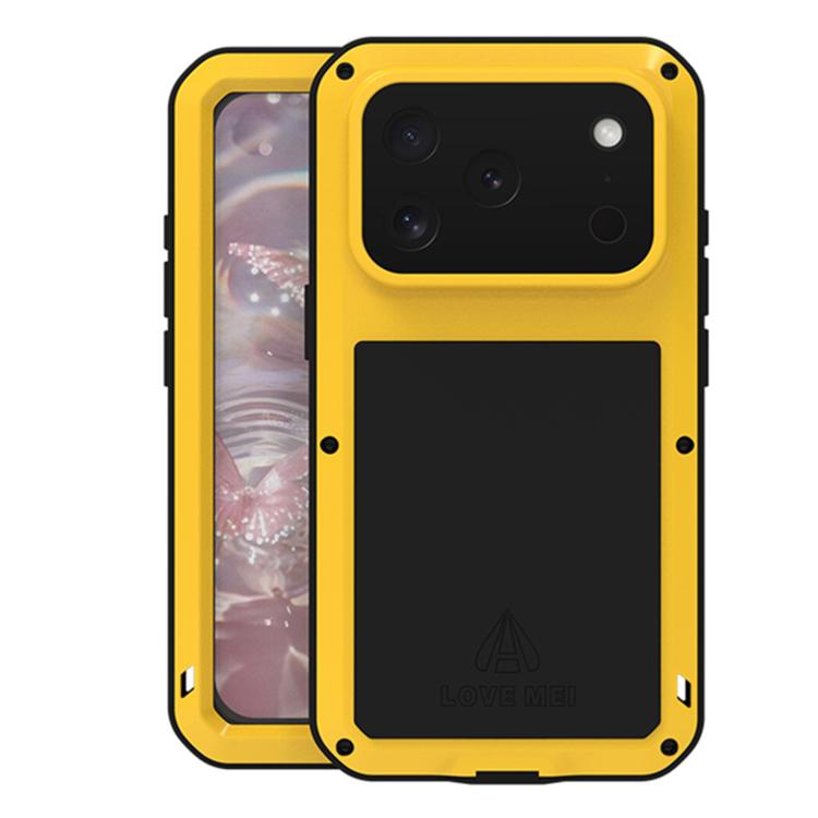 เคสโทรศัพท์กันกระแทกโลหะ LOVE MEI กันน้ำกันฝุ่น สำหรับ iPhone 17 Pro Max, สำหรับ iPhone 17 Pro, สำหรับ iPhone 17, สำหรับ iPhone 16 Pro Max, สำหรับ iPhone 16 Pro, สำหรับ iPhone 16, สำหรับ iPhone 15 Pro Max, สำหรับ iPhone 15 Pro