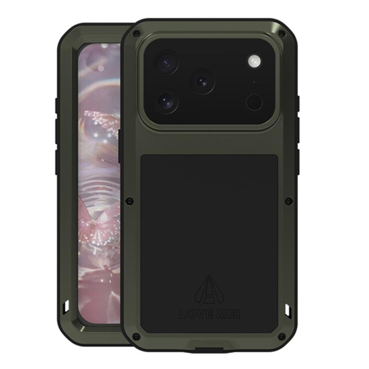 เคสโทรศัพท์กันกระแทกโลหะ LOVE MEI กันน้ำกันฝุ่น สำหรับ iPhone 17 Pro Max, สำหรับ iPhone 17 Pro, สำหรับ iPhone 17, สำหรับ iPhone 16 Pro Max, สำหรับ iPhone 16 Pro, สำหรับ iPhone 16, สำหรับ iPhone 15 Pro Max, สำหรับ iPhone 15 Pro