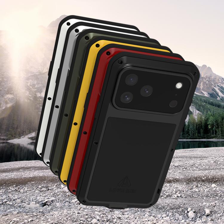 เคสโทรศัพท์กันกระแทกโลหะ LOVE MEI กันน้ำกันฝุ่น สำหรับ iPhone 17 Pro Max, สำหรับ iPhone 17 Pro, สำหรับ iPhone 17, สำหรับ iPhone 16 Pro Max, สำหรับ iPhone 16 Pro, สำหรับ iPhone 16, สำหรับ iPhone 15 Pro Max, สำหรับ iPhone 15 Pro