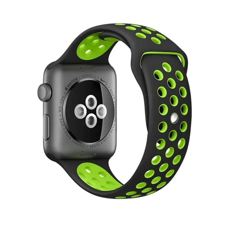 สายรัดนาฬิกาซิลิโคนสำหรับกีฬา รุ่นมาตรฐาน สำหรับ Apple Watch Series 7 41mm / 6 & SE & 5 & 4 40mm / 3 & 2 & 1 38mm, สำหรับ Apple Watch Ultra 49mm / Series 8&7 45mm / SE 2&6&SE&5&4 44mm / 3&2&1 42mm