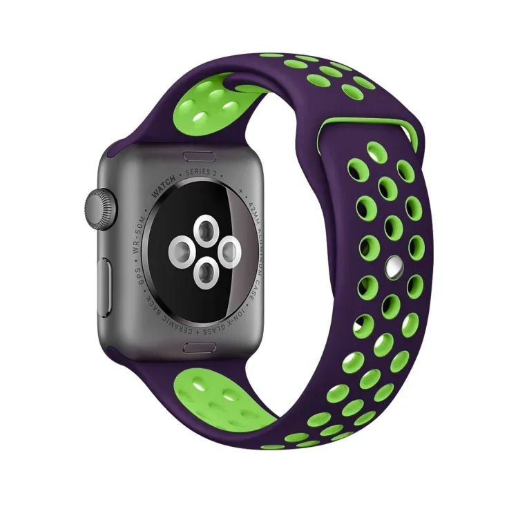 สายรัดนาฬิกาซิลิโคนสำหรับกีฬา รุ่นมาตรฐาน สำหรับ Apple Watch Series 7 41mm / 6 & SE & 5 & 4 40mm / 3 & 2 & 1 38mm, สำหรับ Apple Watch Ultra 49mm / Series 8&7 45mm / SE 2&6&SE&5&4 44mm / 3&2&1 42mm