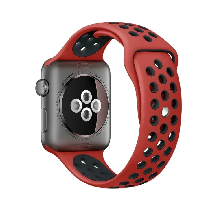 สายรัดนาฬิกาซิลิโคนสำหรับกีฬา รุ่นมาตรฐาน สำหรับ Apple Watch Series 7 41mm / 6 & SE & 5 & 4 40mm / 3 & 2 & 1 38mm, สำหรับ Apple Watch Ultra 49mm / Series 8&7 45mm / SE 2&6&SE&5&4 44mm / 3&2&1 42mm