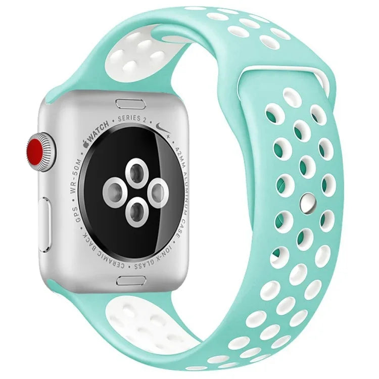 สายรัดนาฬิกาซิลิโคนสำหรับกีฬา รุ่นมาตรฐาน สำหรับ Apple Watch Series 7 41mm / 6 & SE & 5 & 4 40mm / 3 & 2 & 1 38mm, สำหรับ Apple Watch Ultra 49mm / Series 8&7 45mm / SE 2&6&SE&5&4 44mm / 3&2&1 42mm