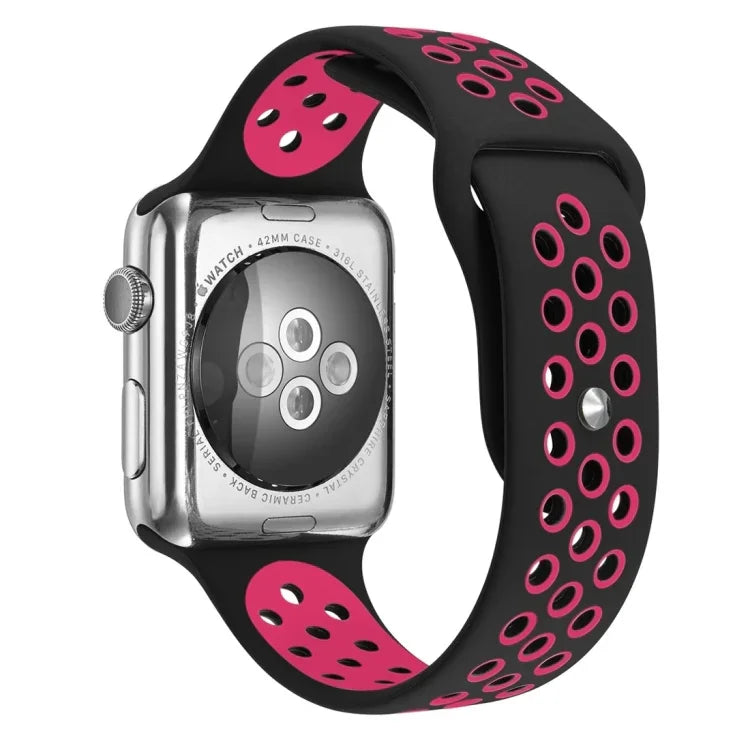 สายรัดนาฬิกาซิลิโคนสำหรับกีฬา รุ่นมาตรฐาน สำหรับ Apple Watch Series 7 41mm / 6 & SE & 5 & 4 40mm / 3 & 2 & 1 38mm, สำหรับ Apple Watch Ultra 49mm / Series 8&7 45mm / SE 2&6&SE&5&4 44mm / 3&2&1 42mm
