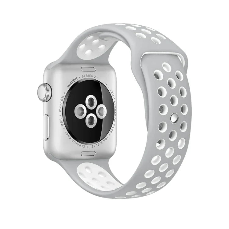สายรัดนาฬิกาซิลิโคนสำหรับกีฬา รุ่นมาตรฐาน สำหรับ Apple Watch Series 7 41mm / 6 & SE & 5 & 4 40mm / 3 & 2 & 1 38mm, สำหรับ Apple Watch Ultra 49mm / Series 8&7 45mm / SE 2&6&SE&5&4 44mm / 3&2&1 42mm