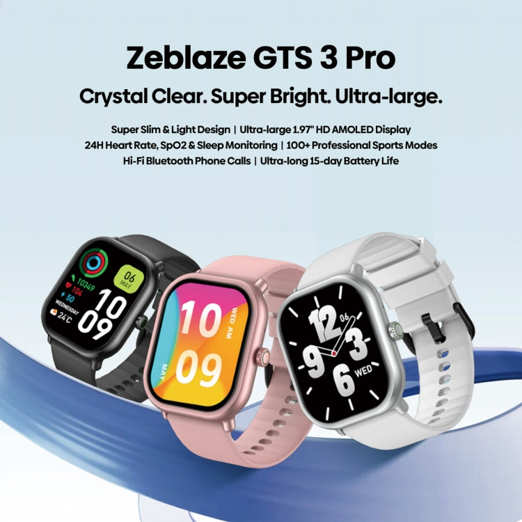 Zeblaze GTS 3 Pro นาฬิกาอัจฉริยะฟิตเนส HD 1.97 นิ้ว กันน้ำ IP68