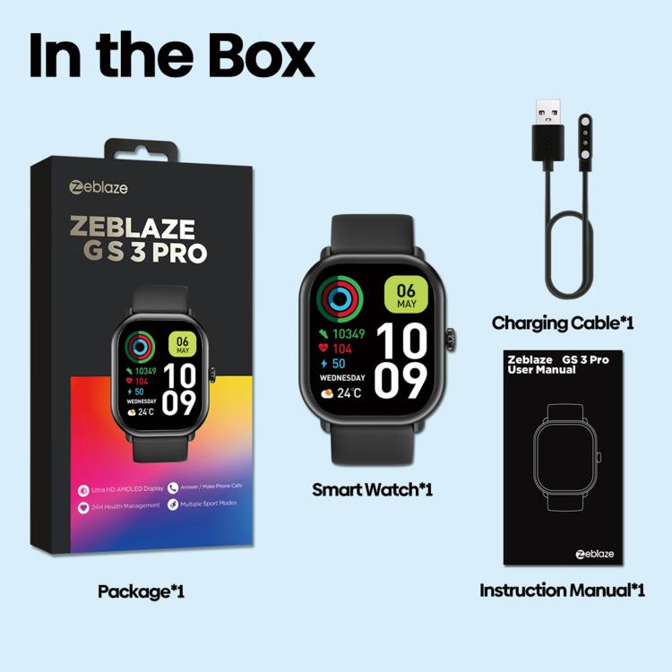Zeblaze GTS 3 Pro นาฬิกาอัจฉริยะฟิตเนส HD 1.97 นิ้ว กันน้ำ IP68