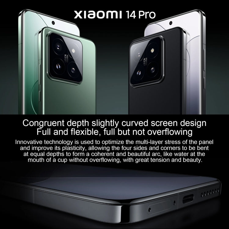 Xiaomi 14 Pro, 6.73 นิ้ว Xiaomi HyperOS Snapdragon 8 Gen 3 Octa Core 4nm สูงสุด 3.3GHz, NFC, เครือข่าย: 5G, 16GB+512GB, 16GB+1TB