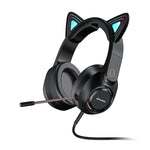 หูฟังเกมมีสาย AWEI GM-9 พร้อมไฟสีรูปหูแมวและไมโครโฟน, GM-9
