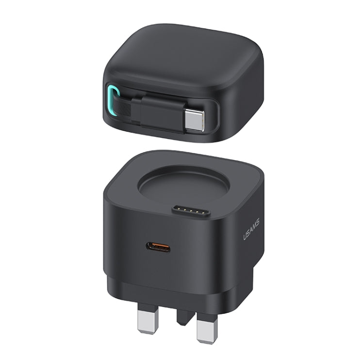 USAMS US-CC204 SMF Series PD35W ที่ชาร์จเร็ว GaN พอร์ตคู่ Type-C, ปลั๊ก UK