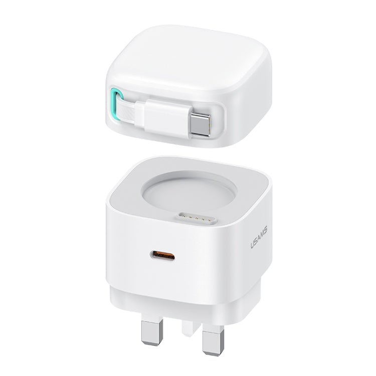 USAMS US-CC204 SMF Series PD35W ที่ชาร์จเร็ว GaN พอร์ตคู่ Type-C, ปลั๊ก UK