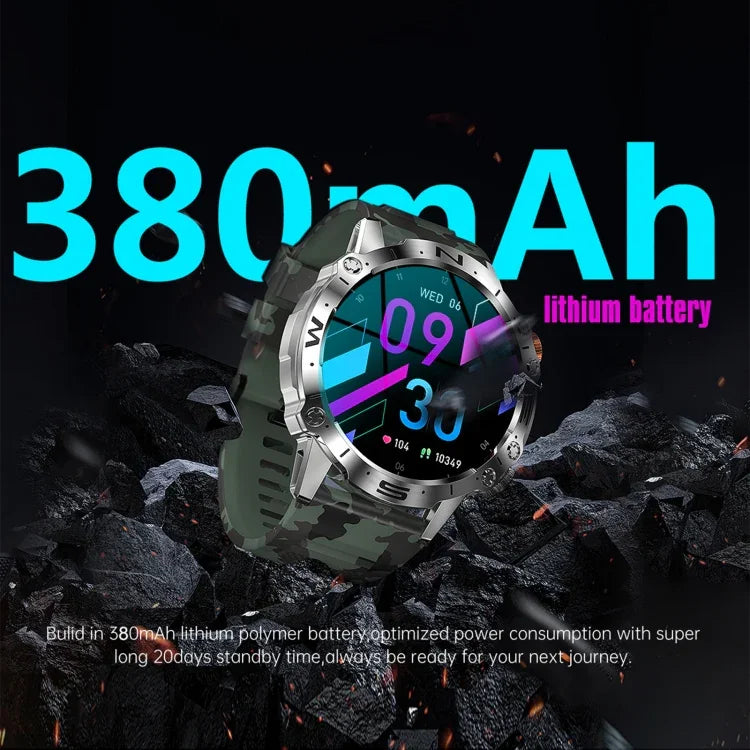 K59 นาฬิกาอัจฉริยะ 1.43 นิ้ว IP67 BT5.0 รองรับการโทรด้วยเสียง / ตรวจจับการนอนหลับ