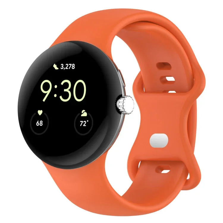 สายรัดนาฬิกาซิลิโคนสีทึบสำหรับ Google Pixel Watch 4 / 3 / 2 / 1 41 มม. ขนาด S, ขนาด L