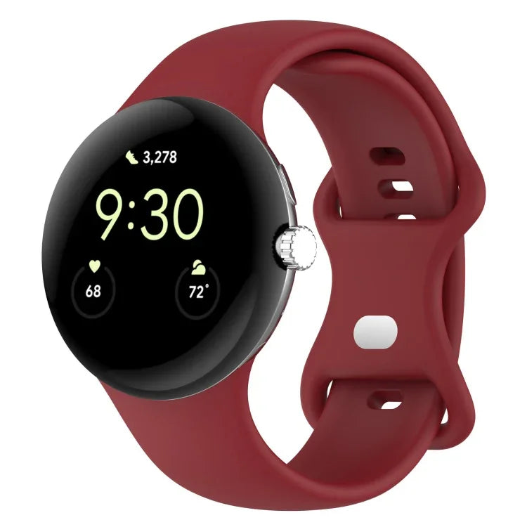 สายรัดนาฬิกาซิลิโคนสีทึบสำหรับ Google Pixel Watch 4 / 3 / 2 / 1 41 มม. ขนาด S, ขนาด L