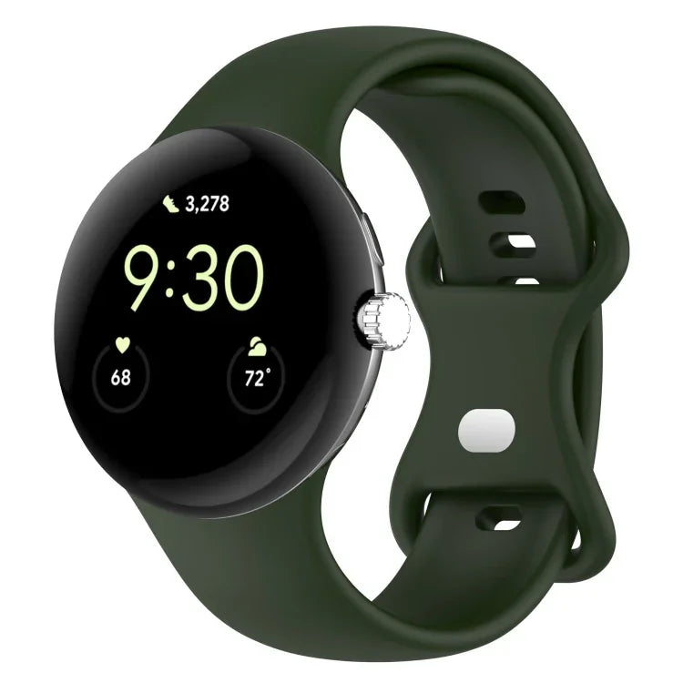 สายรัดนาฬิกาซิลิโคนสีทึบสำหรับ Google Pixel Watch 4 / 3 / 2 / 1 41 มม. ขนาด S, ขนาด L