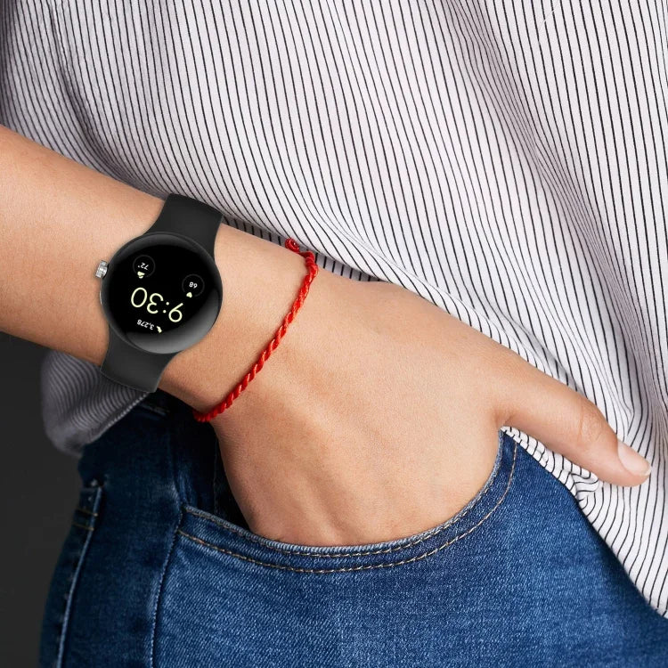 สายรัดนาฬิกาซิลิโคนสีทึบสำหรับ Google Pixel Watch 4 / 3 / 2 / 1 41 มม. ขนาด S, ขนาด L
