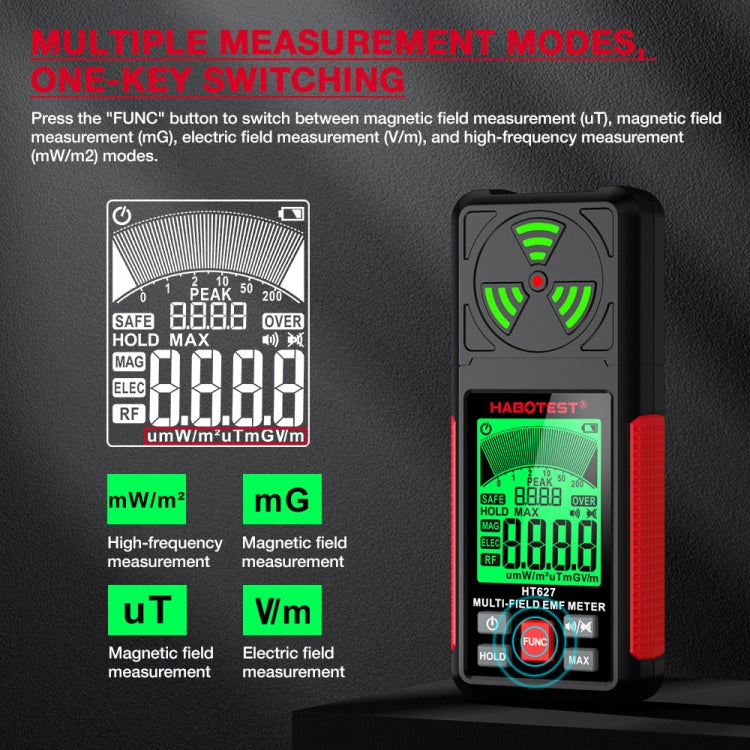 เครื่องตรวจจับรังสีแม่เหล็กไฟฟ้า HABOTEST HT627, HT627