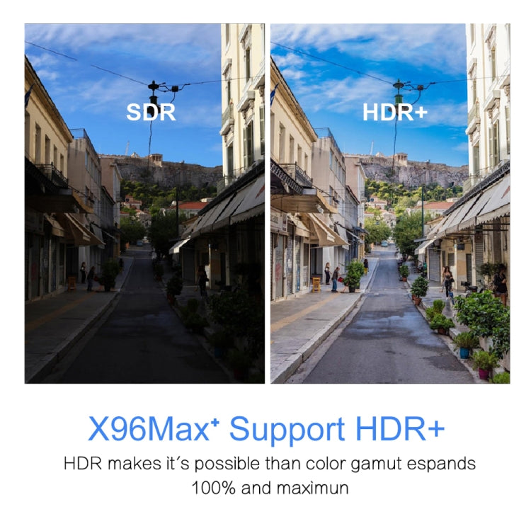 X96 max+ กล่องสมาร์ททีวี 4K, Android 9.0, Amlogic S905X3 ควอดคอร์ Cortex-A55, 4GB+64GB, รองรับ LAN, AV, WiFi 2.4G/5G, USB 2 ช่อง, การ์ด TF, ปลั๊ก EU, ปลั๊ก UK, ปลั๊ก AU