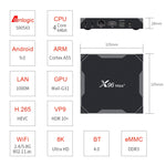 X96 max+ กล่องสมาร์ททีวี 4K, Android 9.0, Amlogic S905X3 ควอดคอร์ Cortex-A55, 4GB+64GB, รองรับ LAN, AV, WiFi 2.4G/5G, USB 2 ช่อง, การ์ด TF, ปลั๊ก EU, ปลั๊ก UK, ปลั๊ก AU