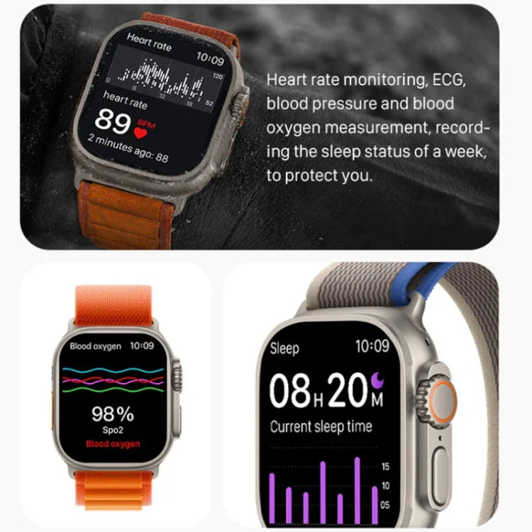 S800 Ultra Max สายรัดข้อมืออัจฉริยะ นาฬิกาอัจฉริยะสายซิลิโคน 1.5 นิ้ว รองรับการโทร Bluetooth / วัดอัตราการเต้นหัวใจ / ความดันโลหิต / ออกซิเจนในเลือด