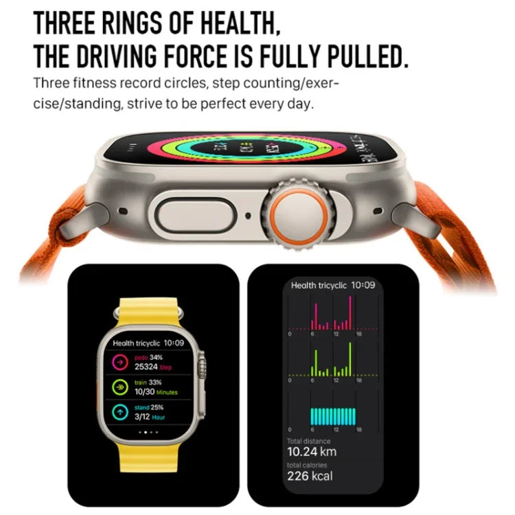 S800 Ultra Max สายรัดข้อมืออัจฉริยะ นาฬิกาอัจฉริยะสายซิลิโคน 1.5 นิ้ว รองรับการโทร Bluetooth / วัดอัตราการเต้นหัวใจ / ความดันโลหิต / ออกซิเจนในเลือด