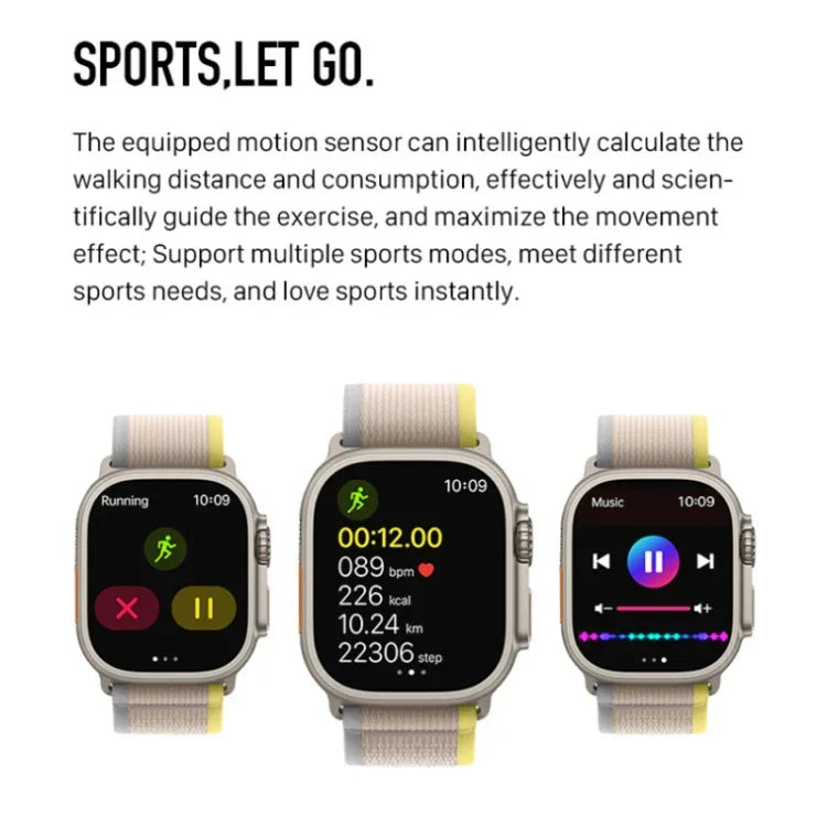 S800 Ultra Max สายรัดข้อมืออัจฉริยะ นาฬิกาอัจฉริยะสายซิลิโคน 1.5 นิ้ว รองรับการโทร Bluetooth / วัดอัตราการเต้นหัวใจ / ความดันโลหิต / ออกซิเจนในเลือด