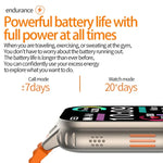 G41 สายรัดข้อมืออัจฉริยะ นาฬิกาอัจฉริยะกันน้ำ IP67 2.01 นิ้ว รองรับการโทร Bluetooth / วัดอัตราการเต้นหัวใจ / วัดน้ำตาลในเลือดแบบไม่รุกราน / HRV / MET