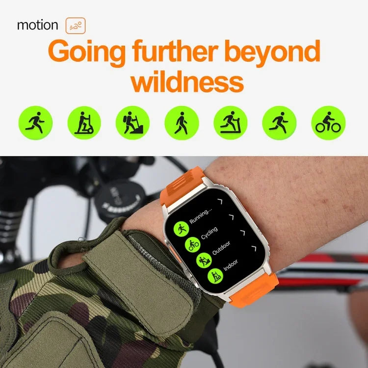 G41 สายรัดข้อมืออัจฉริยะ นาฬิกาอัจฉริยะกันน้ำ IP67 2.01 นิ้ว รองรับการโทร Bluetooth / วัดอัตราการเต้นหัวใจ / วัดน้ำตาลในเลือดแบบไม่รุกราน / HRV / MET