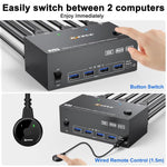 สวิตช์ KVM KC-KVM203DH สำหรับจอภาพสามจอ 8K 30Hz USB3.0 DP+DP+HDMI, ปลั๊ก EU, KC-KVM203DH