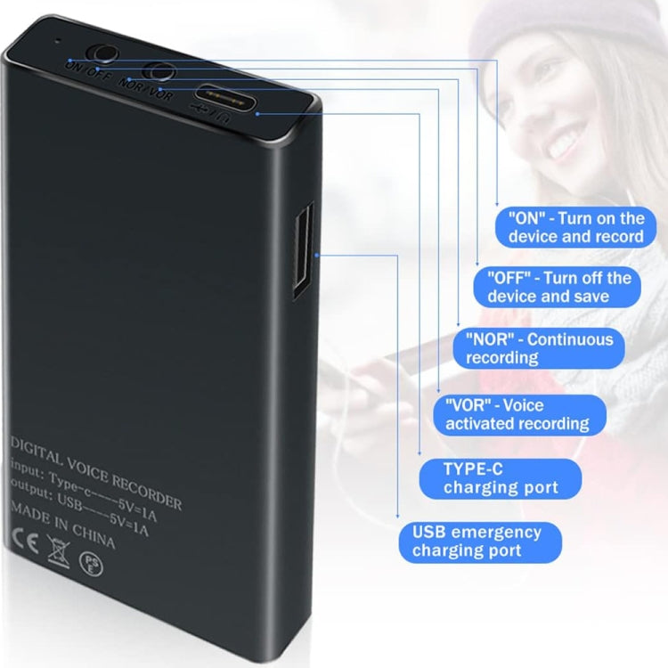 เครื่องบันทึกเสียงลดเสียงรบกวน HD อัจฉริยะ MZ006, 16GB, 32GB