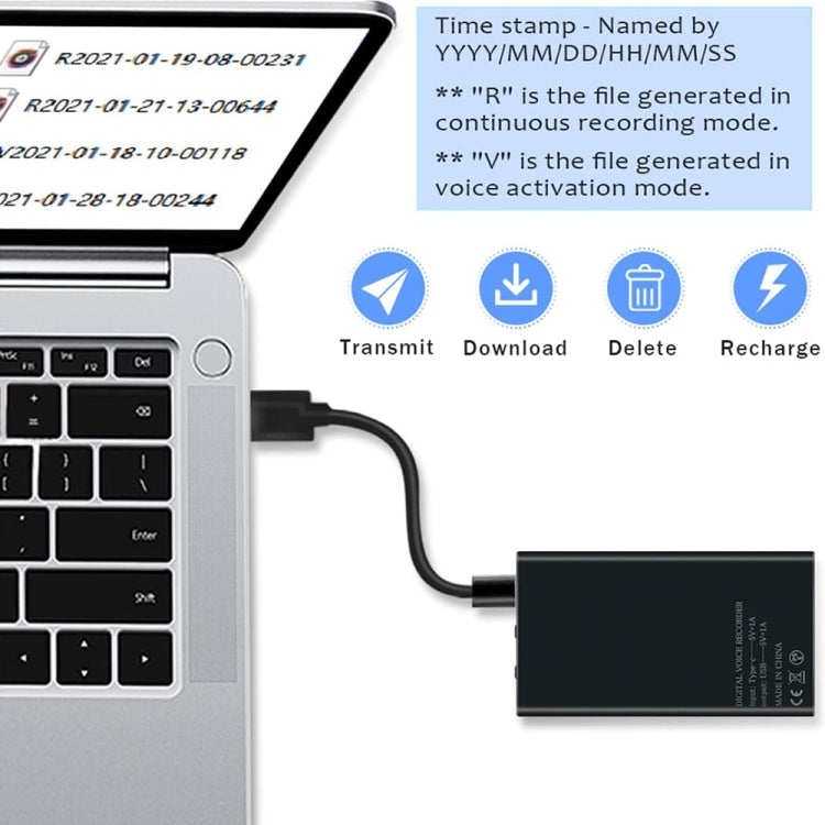 เครื่องบันทึกเสียงลดเสียงรบกวน HD อัจฉริยะ MZ006, 16GB, 32GB