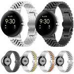 สายรัดนาฬิกาโลหะสแตนเลสสตีลแบบลูกปัดเจ็ดเม็ด สำหรับ Google Pixel Watch 4 / 3 / 2 / 1 ขนาด 41 มม.