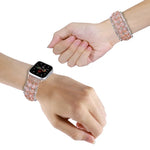 Beaded Diamond Bracelet Watch Band, For Apple Watch Series 5 44mm, For Apple Watch Series 5 40mm, For Apple Watch Series 4 44mm, For Apple Watch Series 4 40mm, For Apple Watch Series 3 38mm, For Apple Watch Series 3 42mm, For Apple Watch Series 2 42mm ...