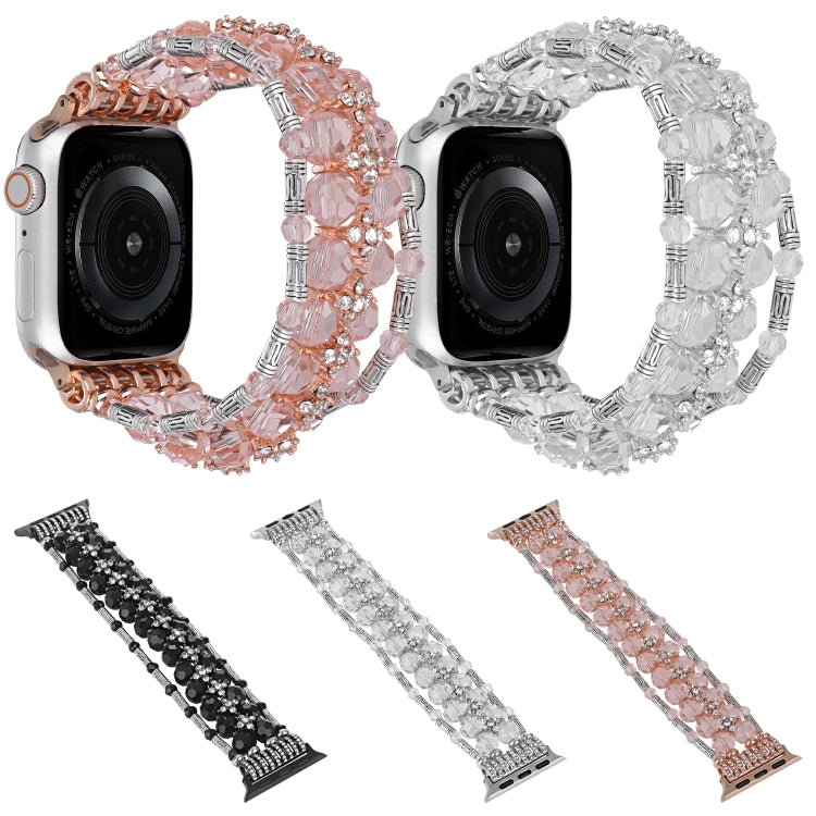 Beaded Diamond Bracelet Watch Band, For Apple Watch SE 2023 44mm, For Apple Watch SE 2023 40mm, For Apple Watch Ultra 2 49mm, For Apple Watch Series 9 45mm, For Apple Watch Series 9 41mm, For Apple Watch Ultra 49mm, For Apple Watch Series 8 41mm       ...