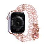 สายรัดนาฬิกาสร้อยข้อมือไข่มุกสองแถว สำหรับ Apple Watch Series 5 44 มม., สำหรับ Apple Watch Series 5 40 มม., สำหรับ Apple Watch Series 4 44 มม., สำหรับ Apple Watch Series 4 40 มม., สำหรับ Apple Watch Series 3 38 มม., สำหรับ Apple Watch Series 3 42 มม.