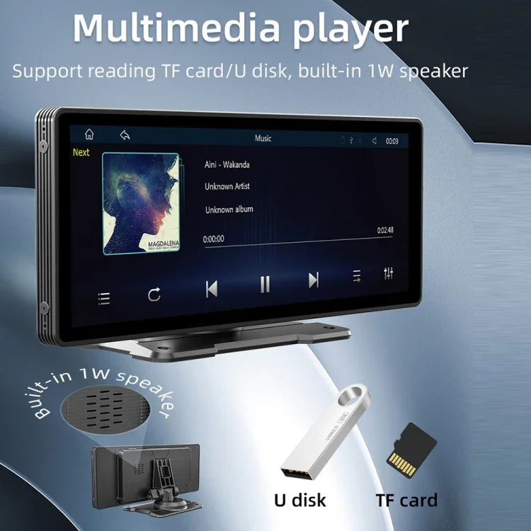 B5303 เครื่องเล่น MP5 รถยนต์พกพา 10.26 นิ้ว รองรับ CarPlay / Android Auto, B5303