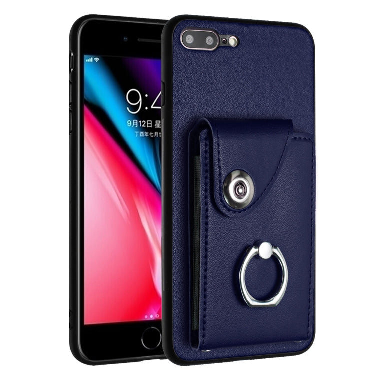 เคสโทรศัพท์พร้อมที่ใส่แหวนและกระเป๋าใส่บัตร Organ สำหรับ iPhone 8 Plus / 7 Plus