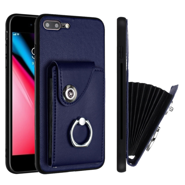 เคสโทรศัพท์พร้อมที่ใส่แหวนและกระเป๋าใส่บัตร Organ สำหรับ iPhone 8 Plus / 7 Plus