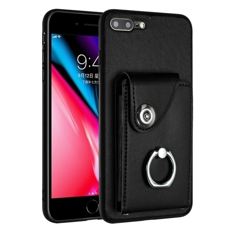 เคสโทรศัพท์พร้อมที่ใส่แหวนและกระเป๋าใส่บัตร Organ สำหรับ iPhone 8 Plus / 7 Plus