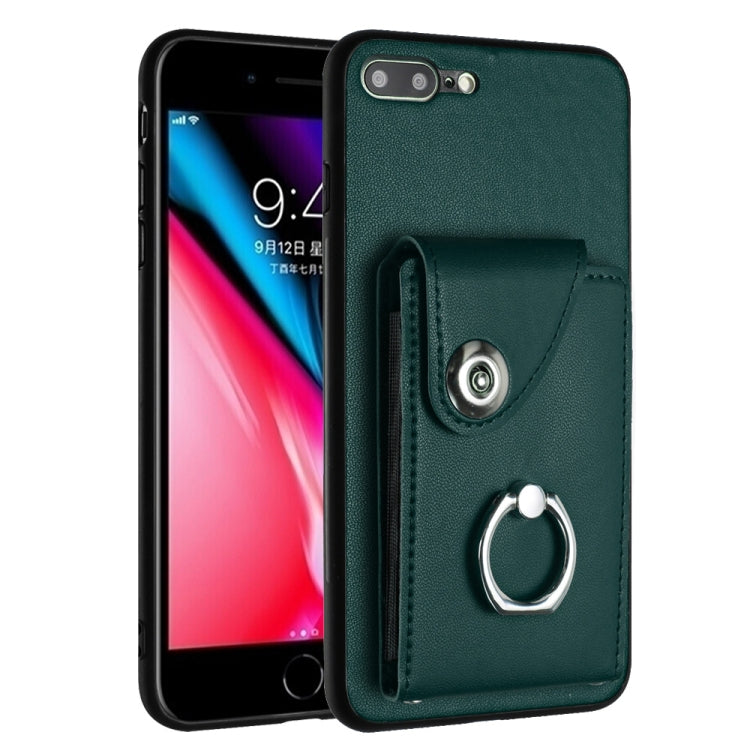 เคสโทรศัพท์พร้อมที่ใส่แหวนและกระเป๋าใส่บัตร Organ สำหรับ iPhone 8 Plus / 7 Plus