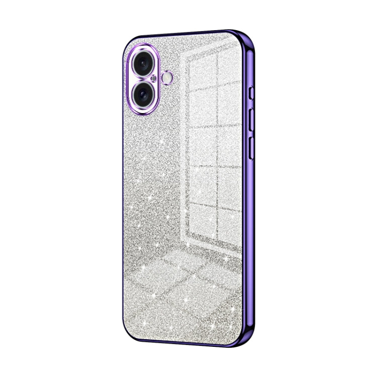 เคสโทรศัพท์เคลือบผงกลิตเตอร์ไล่ระดับสีแบบชุบไฟฟ้า สำหรับ iPhone 16 Pro, สำหรับ iPhone 16 Plus, สำหรับ iPhone 16, สำหรับ iPhone 15 Pro Max, สำหรับ iPhone 15 Pro, สำหรับ iPhone 15 Plus