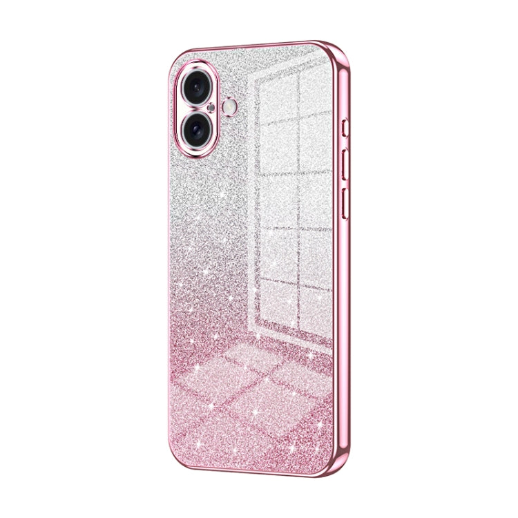 เคสโทรศัพท์เคลือบผงกลิตเตอร์ไล่ระดับสีแบบชุบไฟฟ้า สำหรับ iPhone 16 Pro, สำหรับ iPhone 16 Plus, สำหรับ iPhone 16, สำหรับ iPhone 15 Pro Max, สำหรับ iPhone 15 Pro, สำหรับ iPhone 15 Plus