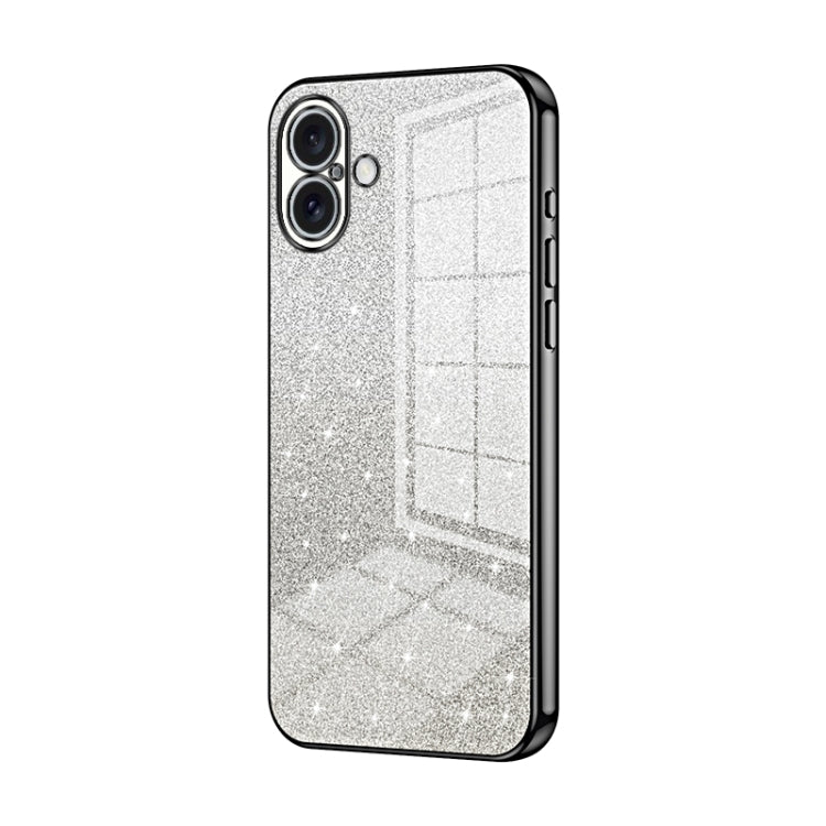 เคสโทรศัพท์เคลือบผงกลิตเตอร์ไล่ระดับสีแบบชุบไฟฟ้า สำหรับ iPhone 16 Pro, สำหรับ iPhone 16 Plus, สำหรับ iPhone 16, สำหรับ iPhone 15 Pro Max, สำหรับ iPhone 15 Pro, สำหรับ iPhone 15 Plus