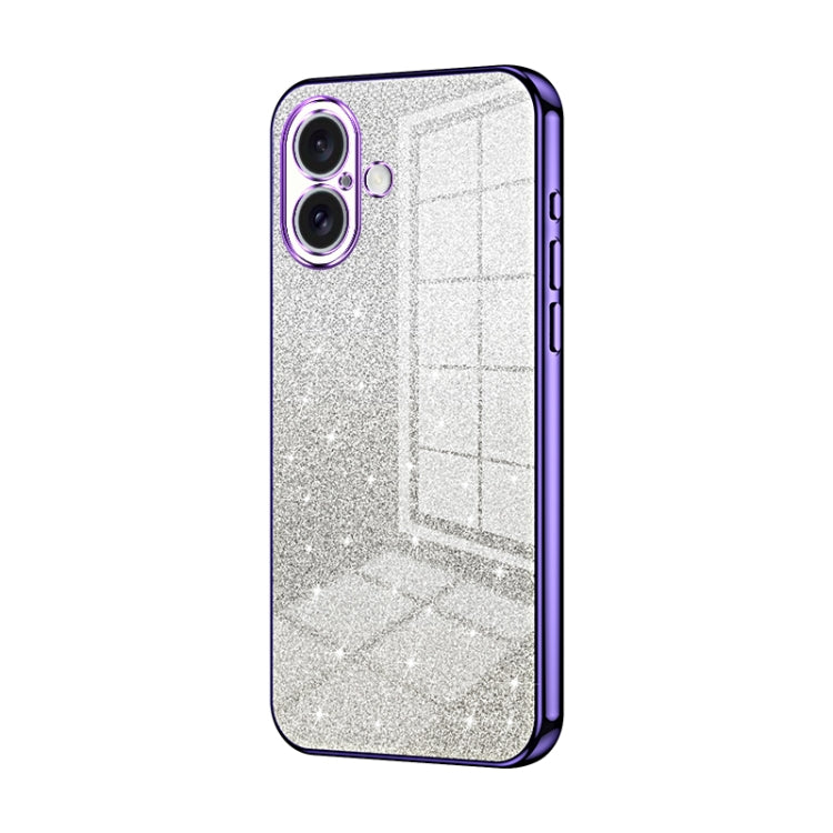 เคสโทรศัพท์เคลือบผงกลิตเตอร์ไล่ระดับสีแบบชุบไฟฟ้า สำหรับ iPhone 16 Pro, สำหรับ iPhone 16 Plus, สำหรับ iPhone 16, สำหรับ iPhone 15 Pro Max, สำหรับ iPhone 15 Pro, สำหรับ iPhone 15 Plus