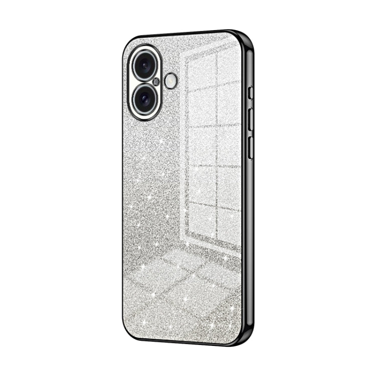 เคสโทรศัพท์เคลือบผงกลิตเตอร์ไล่ระดับสีแบบชุบไฟฟ้า สำหรับ iPhone 16 Pro, สำหรับ iPhone 16 Plus, สำหรับ iPhone 16, สำหรับ iPhone 15 Pro Max, สำหรับ iPhone 15 Pro, สำหรับ iPhone 15 Plus