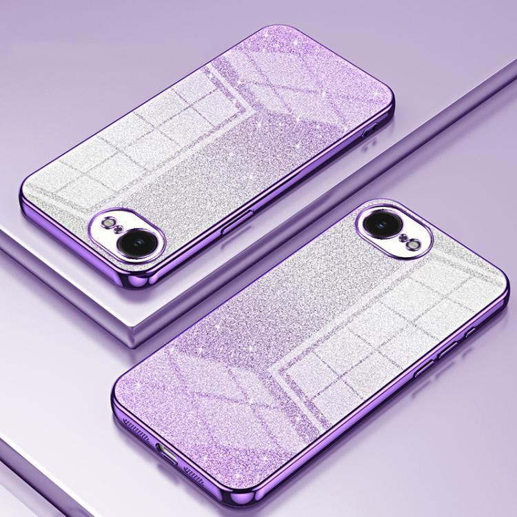 เคสโทรศัพท์เคลือบผงกลิตเตอร์ไล่ระดับสีแบบชุบไฟฟ้า สำหรับ iPhone 17e / 16e, สำหรับ iPhone 17 Pro Max, สำหรับ iPhone 17 Pro, สำหรับ iPhone 17, สำหรับ iPhone Air, สำหรับ iPhone 16 Pro Max