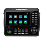 iBRAVEBOX V10 Finder Max+ เครื่องวัดสัญญาณดาวเทียมดิจิทัลหน้าจอ 4.3 นิ้ว รองรับ DVB-S/S2/S2X AHD ปลั๊ก EU, US, UK, AU