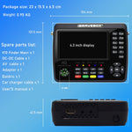 iBRAVEBOX V10 Finder Max+ เครื่องวัดสัญญาณดาวเทียมดิจิทัลหน้าจอ 4.3 นิ้ว รองรับ DVB-S/S2/S2X AHD ปลั๊ก EU, US, UK, AU